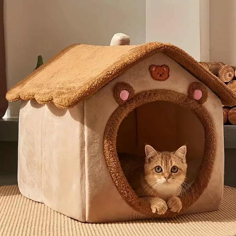 Foldable pet house, removable and washable