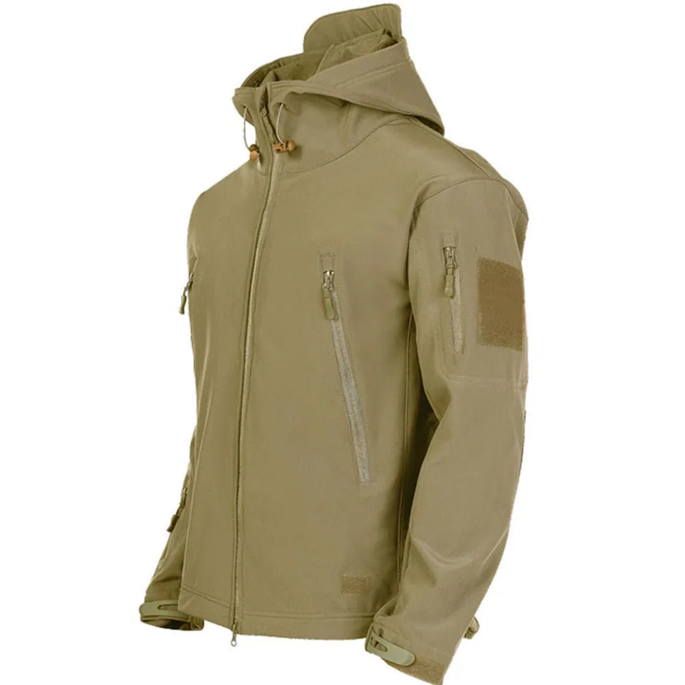 Men's Soft Shark Skin Military Jackets, Windproof and Water Resistant Tactical Jackets