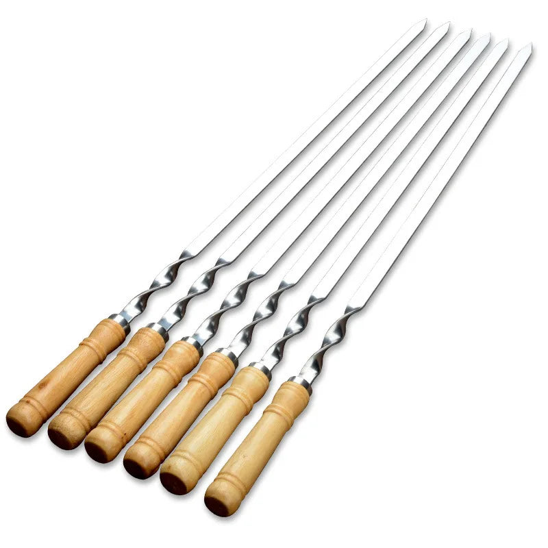 55cm large reusable stainless steel barbecue skewer