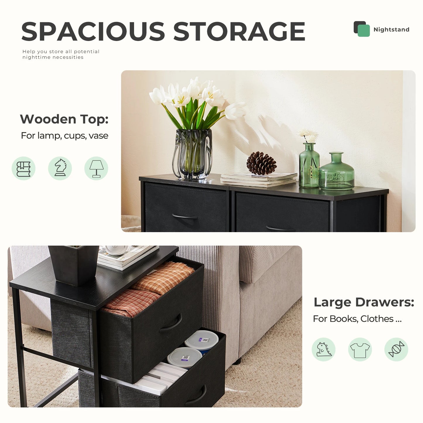 Layered living room chest of drawers set of 2 drawers
