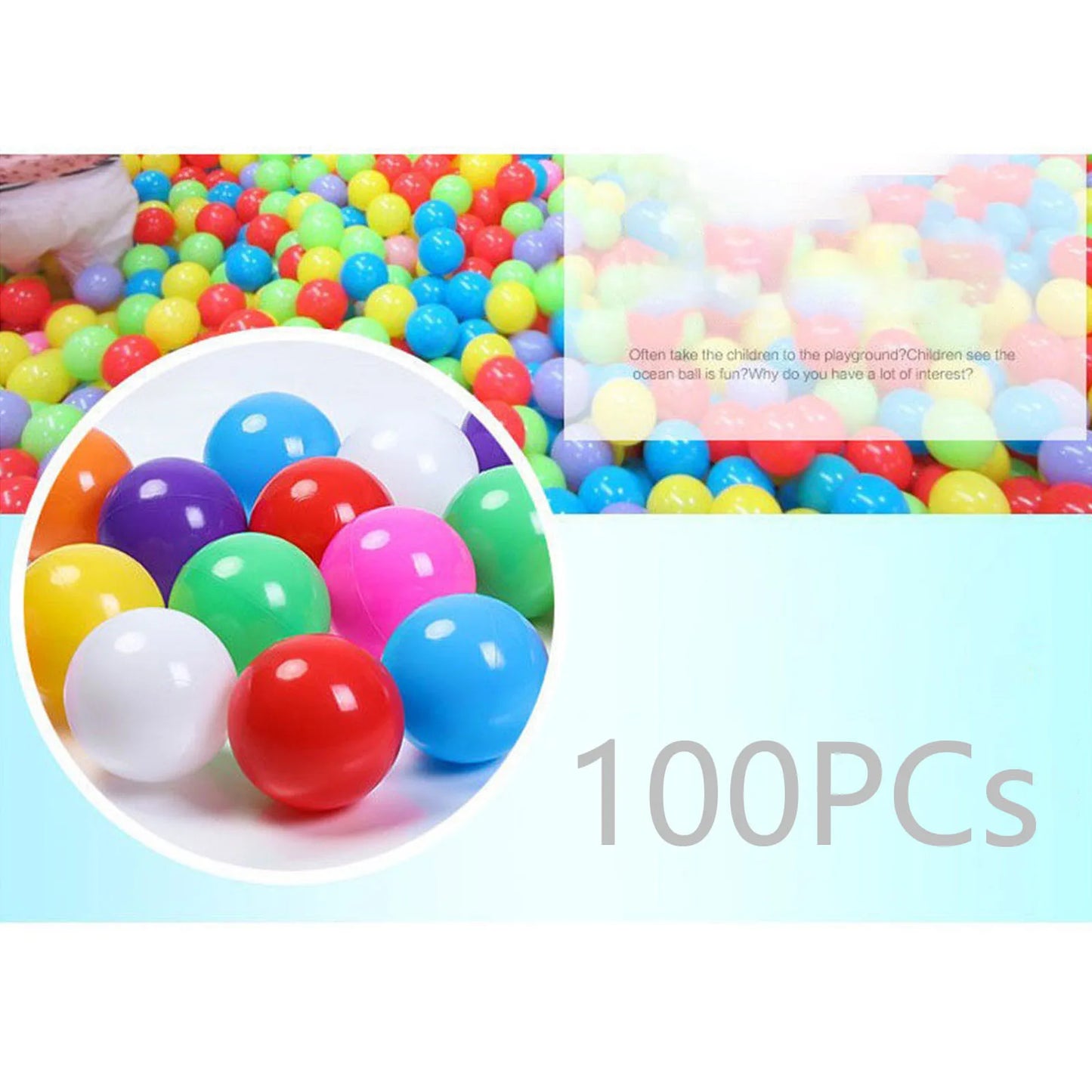 50/100PCS Outdoor Sport Ball Colorful Soft Water Pool Ocean Wave Ball Baby Children Funny Toys Eco-Friendly Stress Air Ball