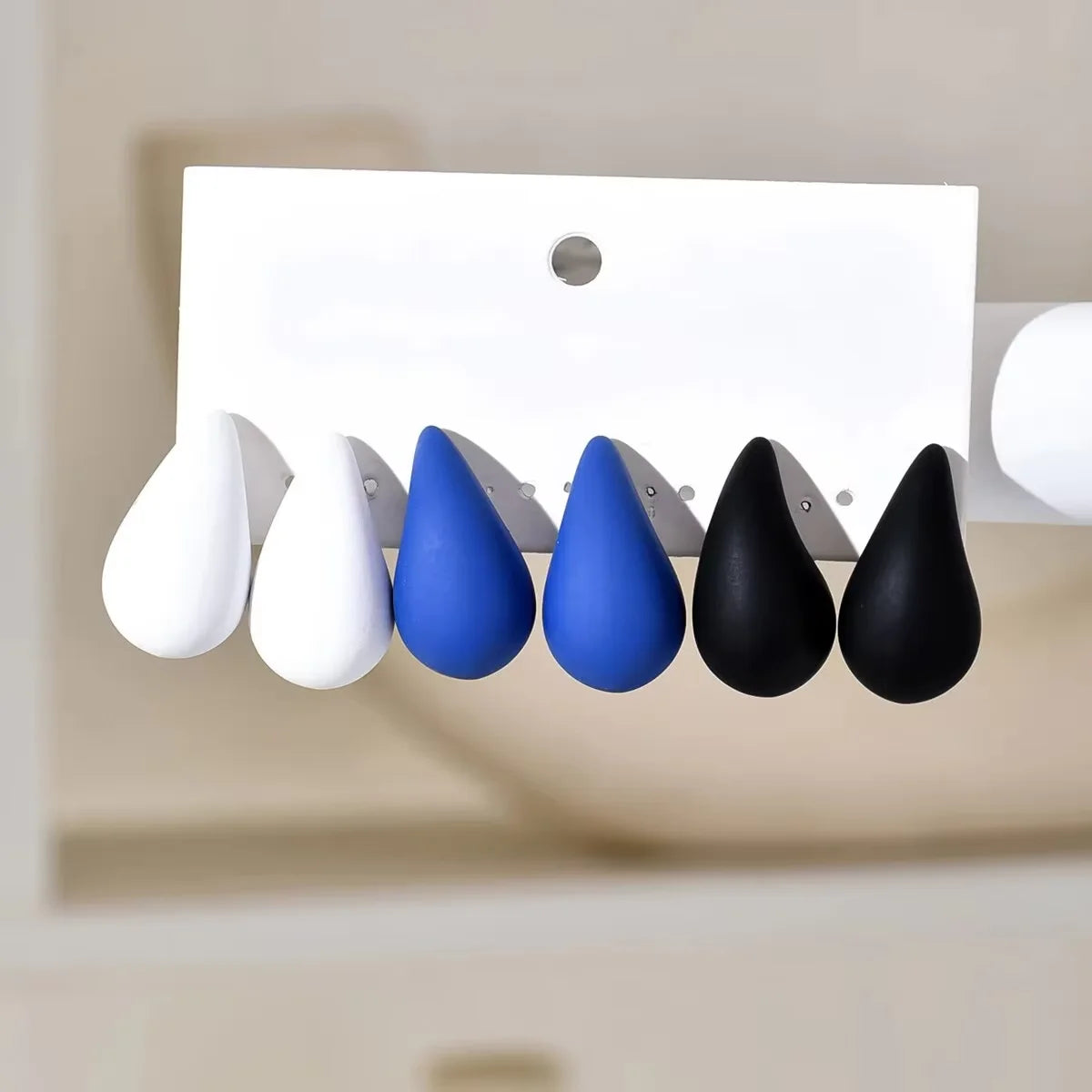 3 Pairs/Set Gold Plated Water Drop Hoop Earrings for Women