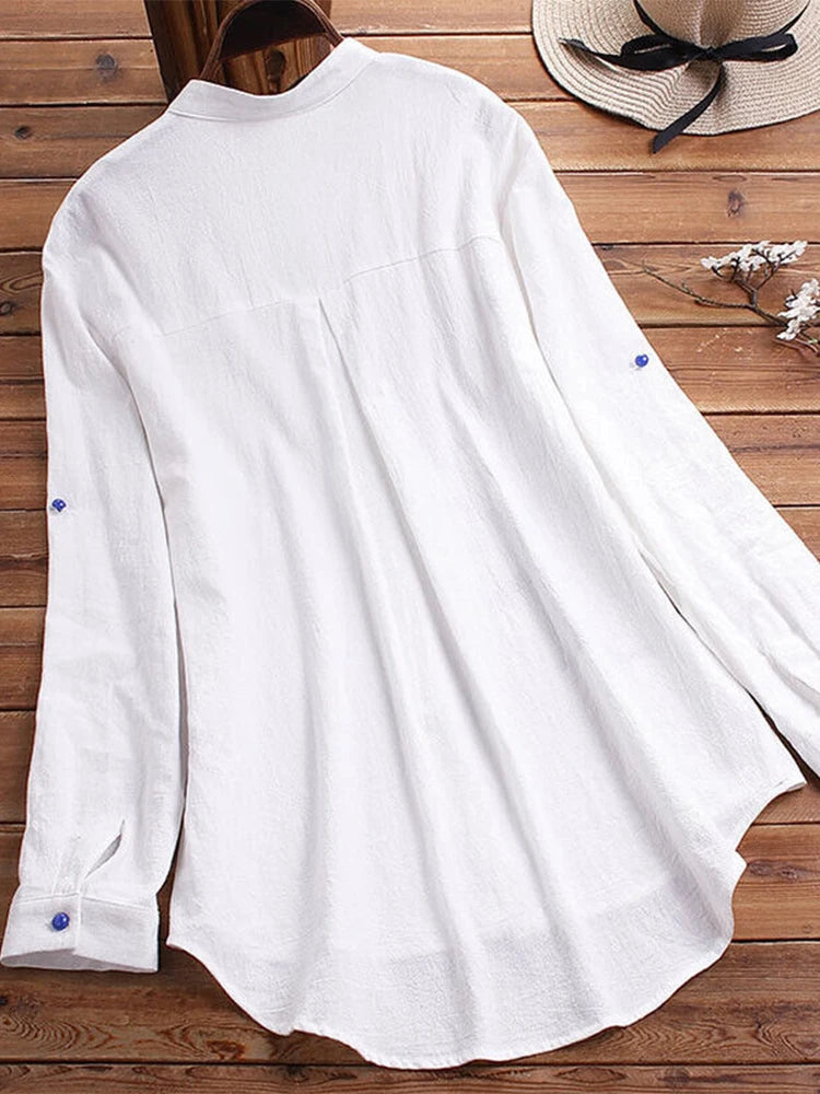 Women's Classic Long Sleeve Cute Floral Print Shirt