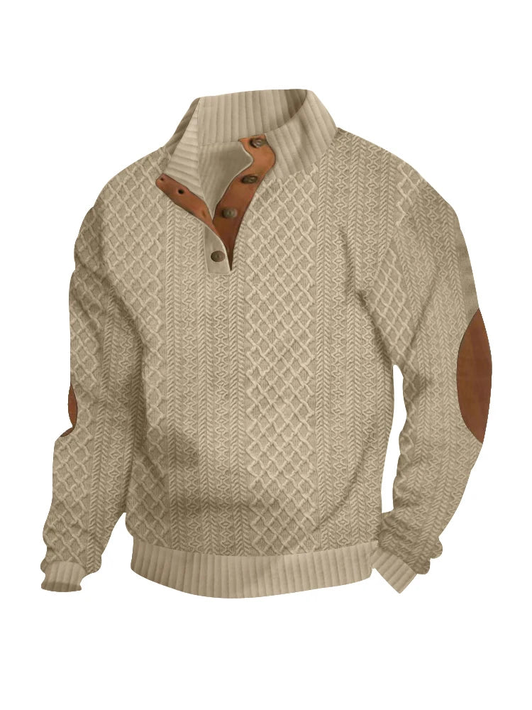Casual warm, knitted, button-down jacket