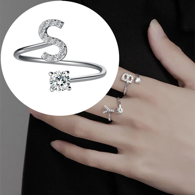 Soft ring for women, letter ring