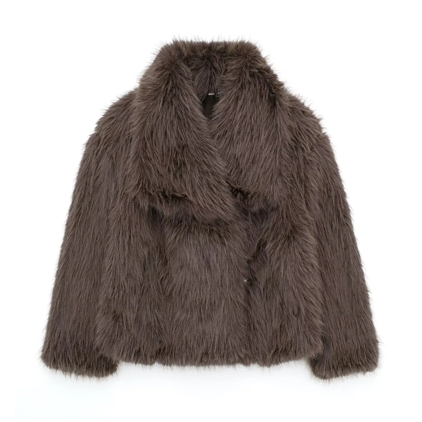Women's Short Faux Fur Long Sleeve Coat