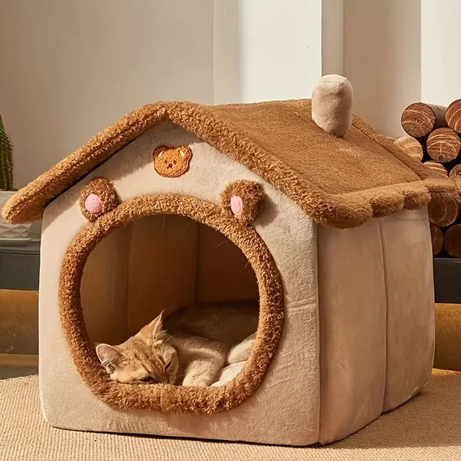 Foldable pet house, removable and washable