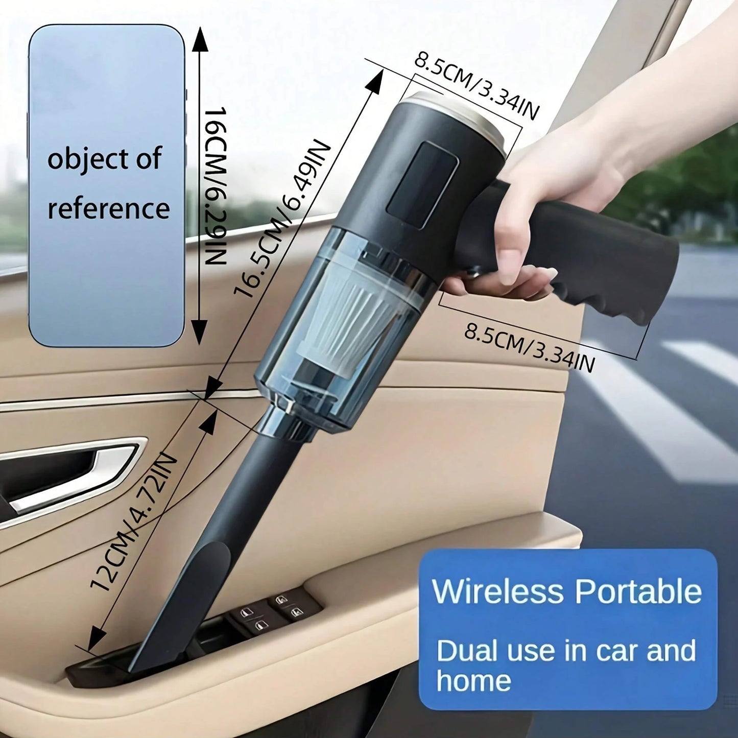 Compact vacuum cleaner with suction and blowing