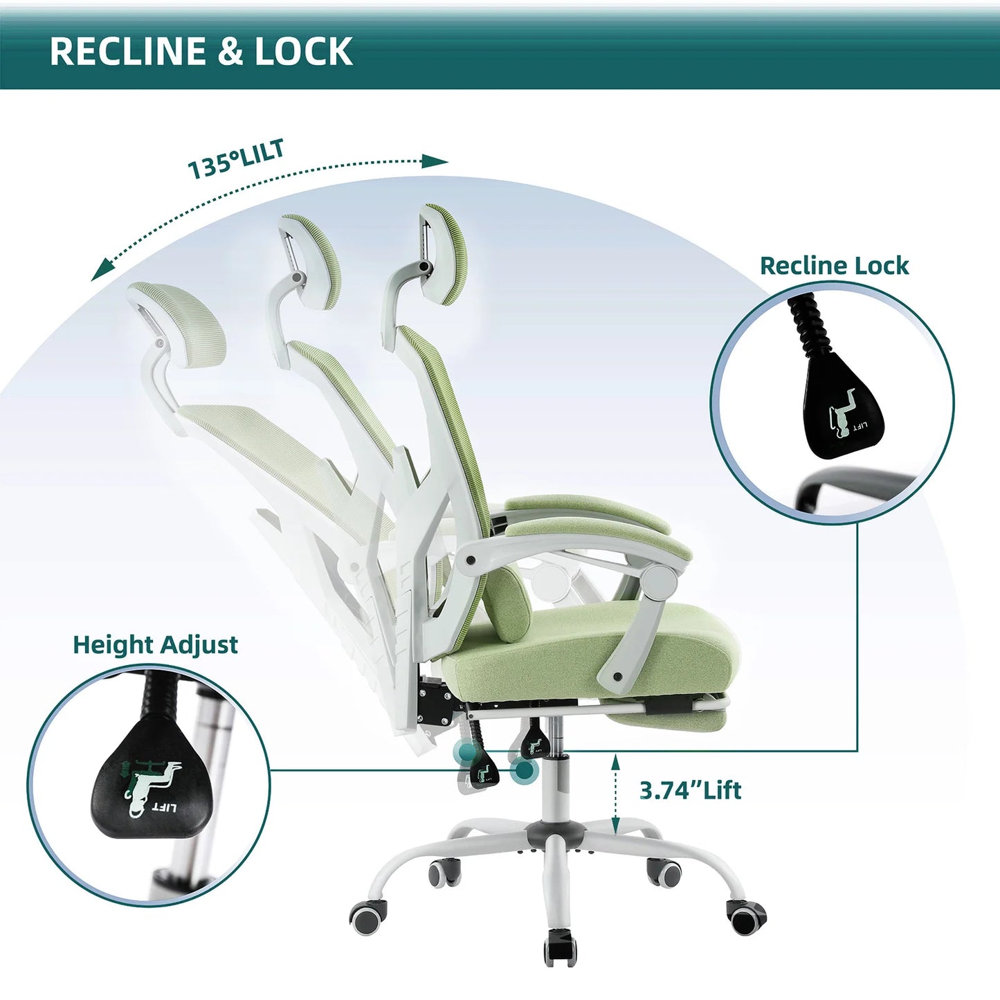 Comfortable office chair, takes into account the comfort of the spine