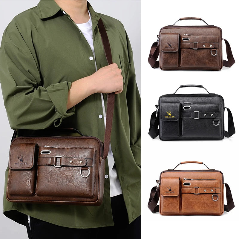 Men's leather handbag, business bag