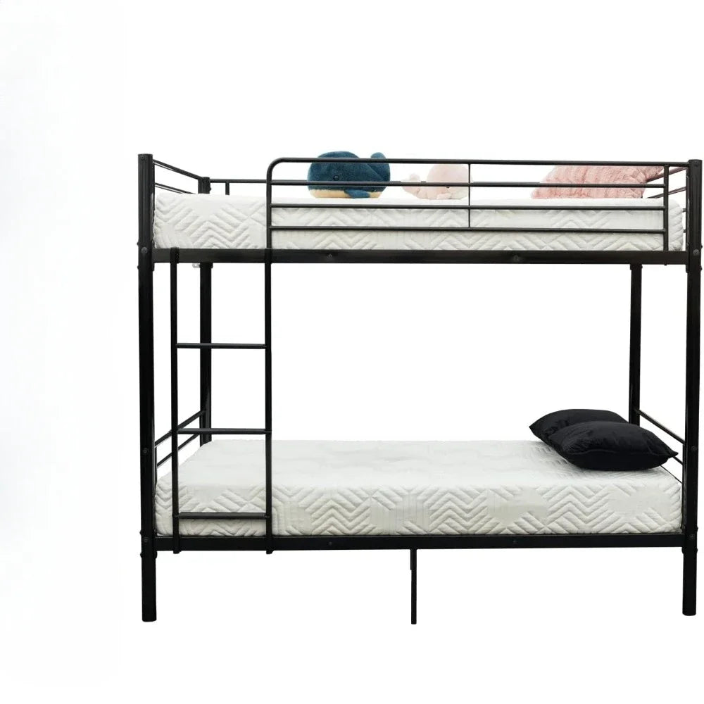 Metal bunk bed with high ladder