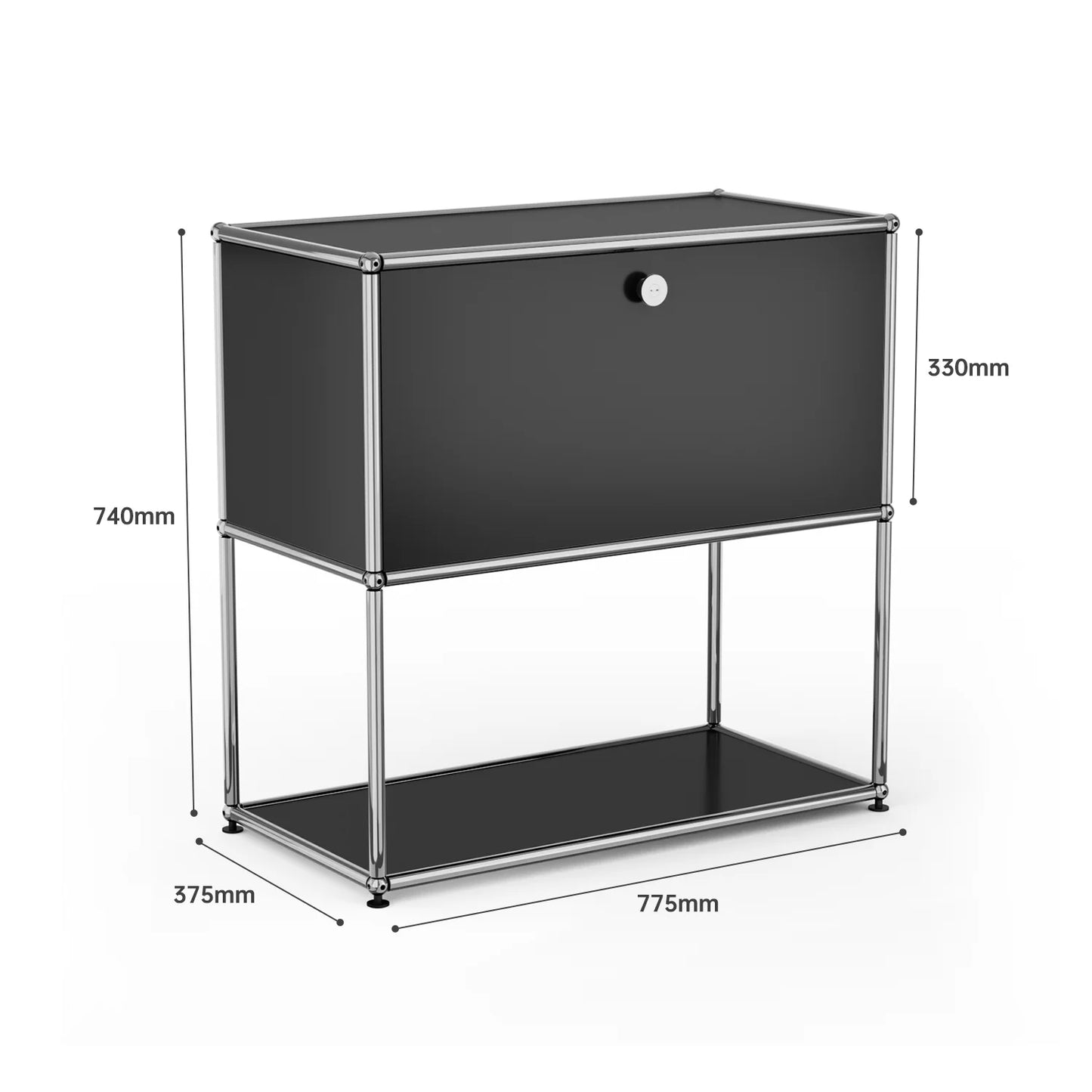 Living room side cabinet, stainless steel metal panel