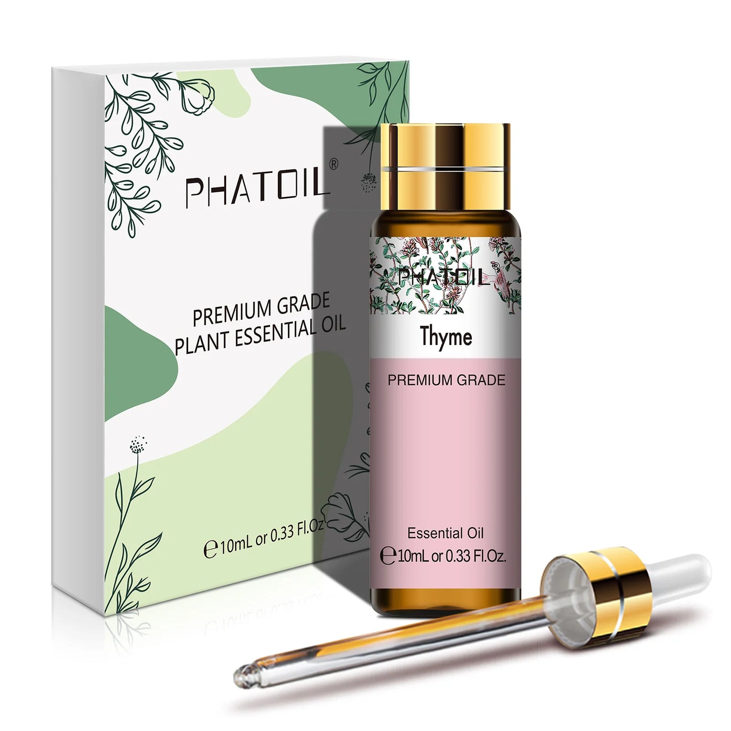 PHATOIL 10ml Sandalwood Lemon Essential Oil Pure Natural Frankincense Thyme Tea tree Rosemary Geranium Oils for Diffuser DIY