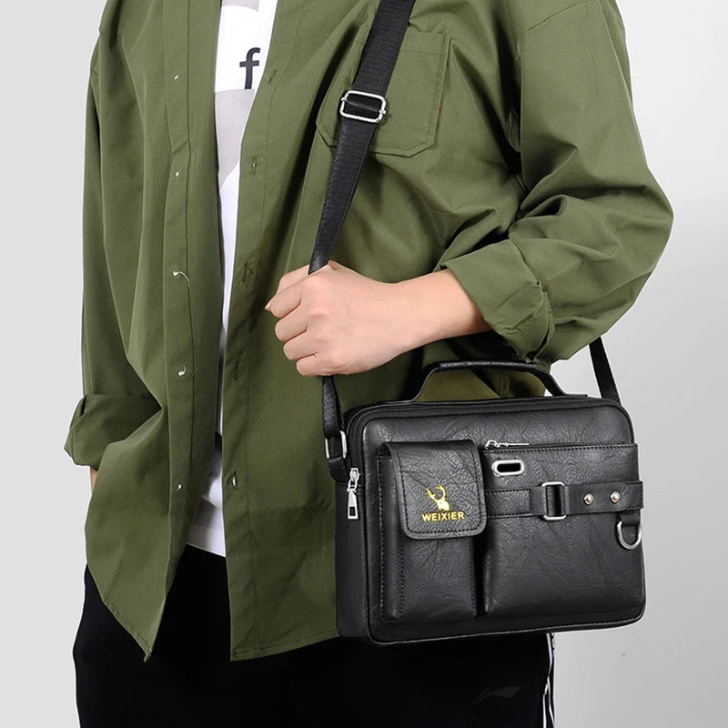 Men's leather handbag, business bag