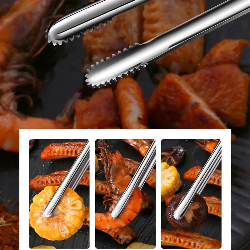 Stainless steel grill tongs