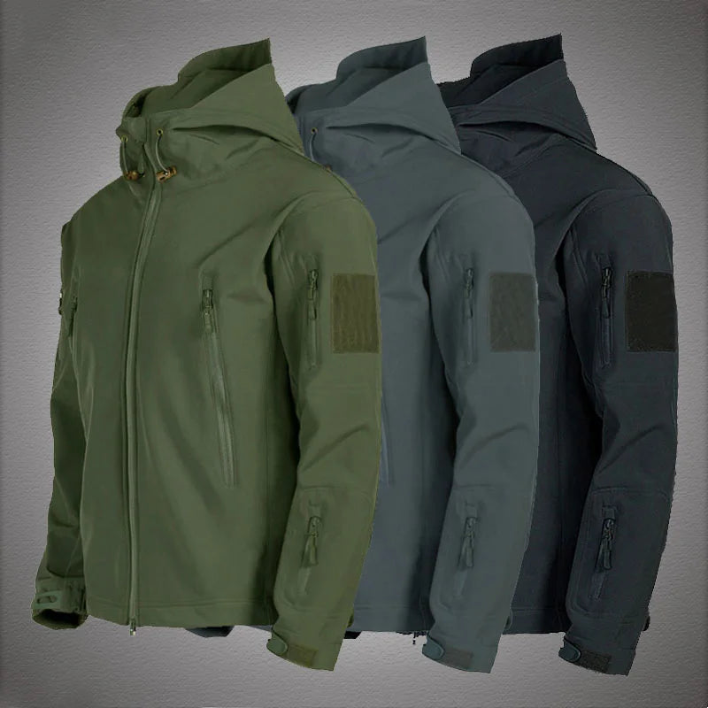 Men's Soft Shark Skin Military Jackets, Windproof and Water Resistant Tactical Jackets