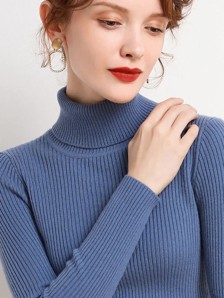 Autumn Women's Turtleneck Cashmere Sweater