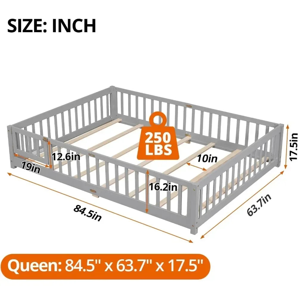 Double wooden crib, suitable height, door available