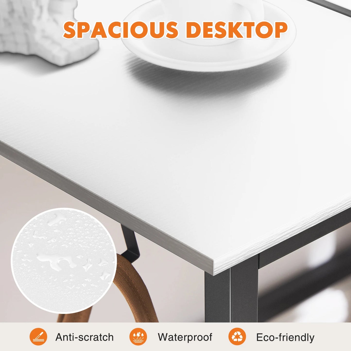 Simple computer desk and study desk, side bag available