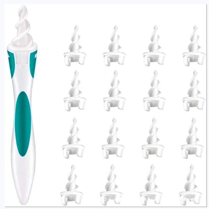16pcs Hot New Arrival Spiral Ear Cleaner Silicon Spoon Set Soft for Personal Wax Remover Cleaning Beauty Health Care Scoop Tools