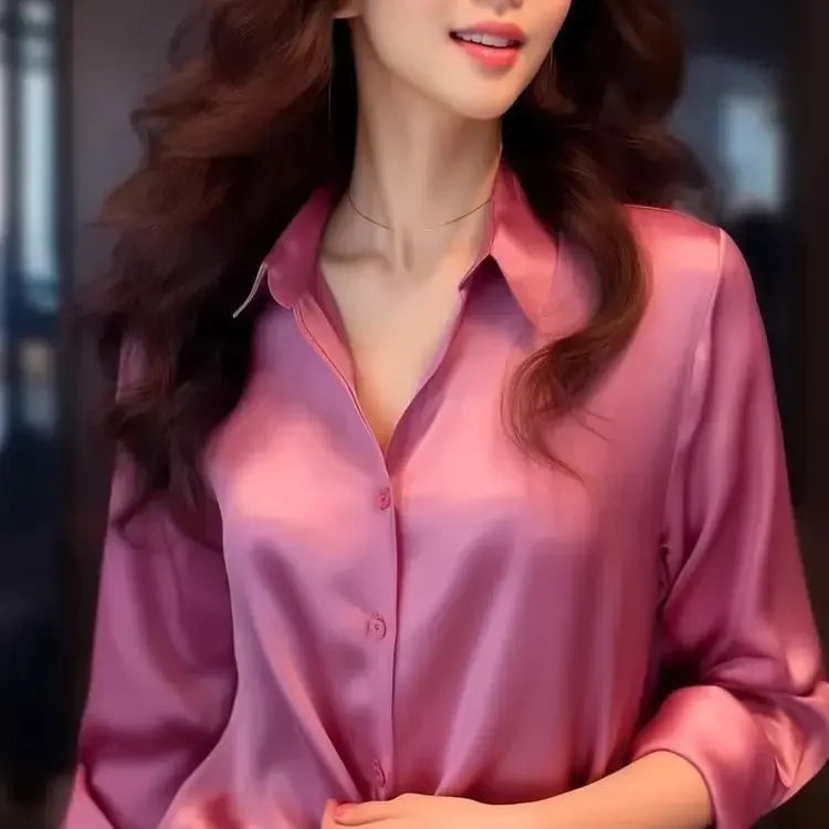 Elegant Autumn Women's Blouse with Soft Texture