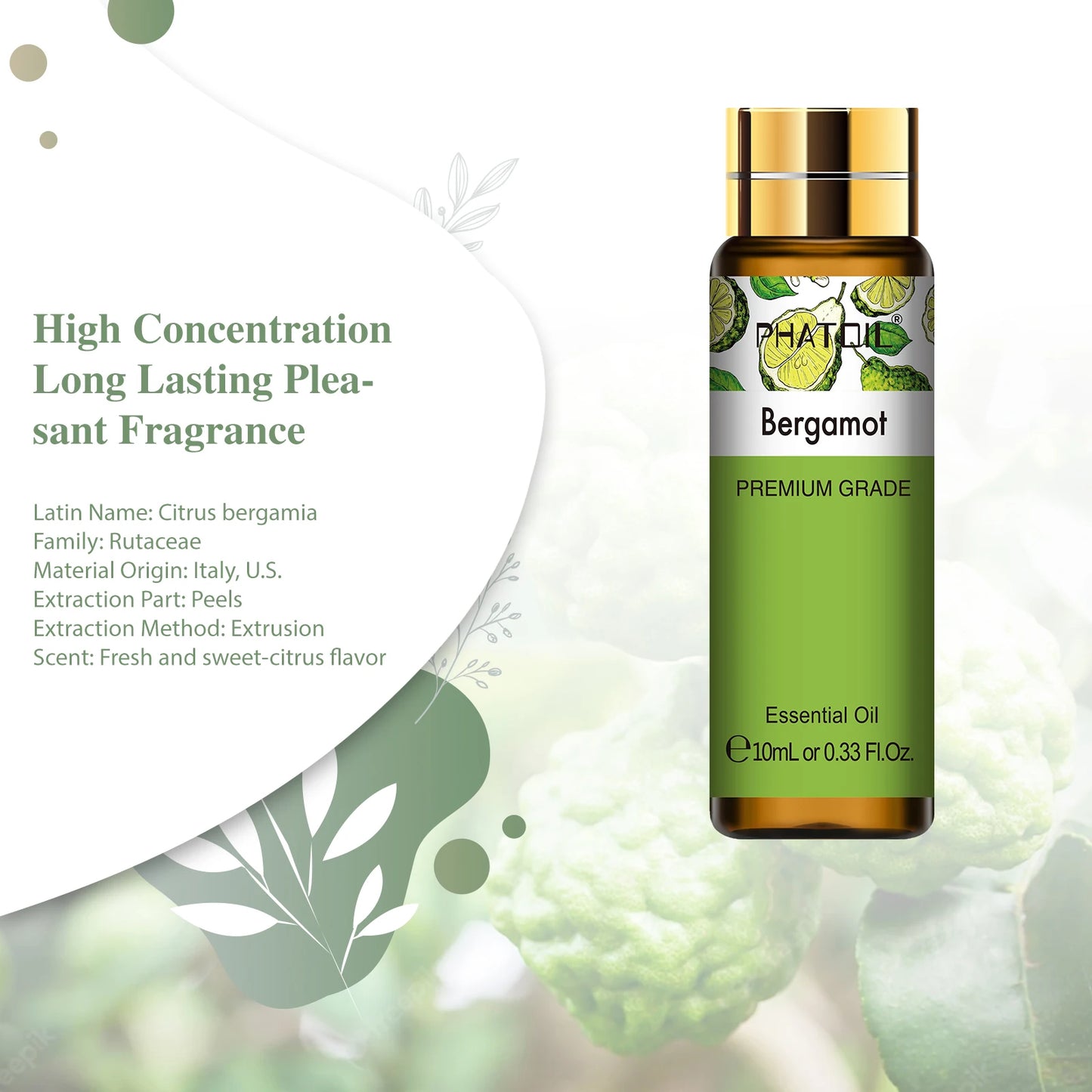 PHATOIL 10ml Sandalwood Lemon Essential Oil Pure Natural Frankincense Thyme Tea tree Rosemary Geranium Oils for Diffuser DIY