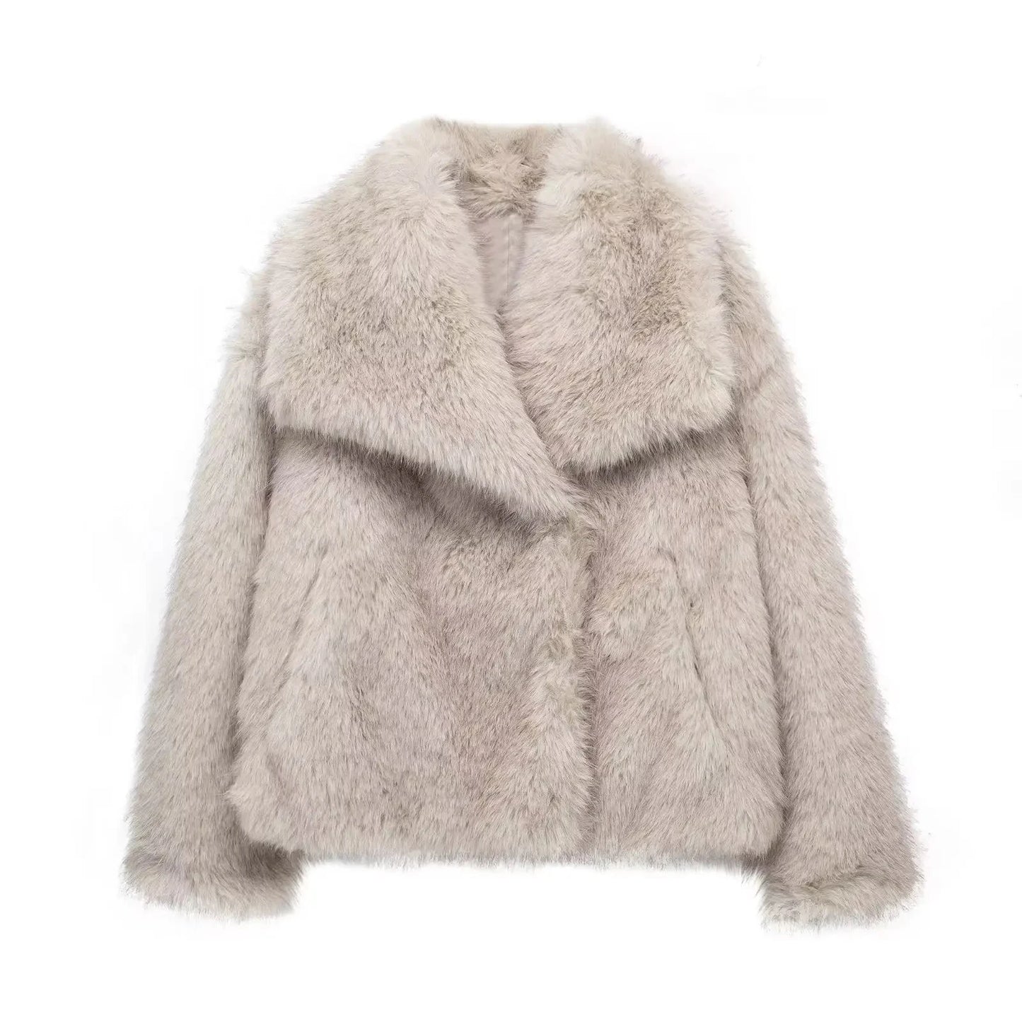 Women's Short Faux Fur Long Sleeve Coat