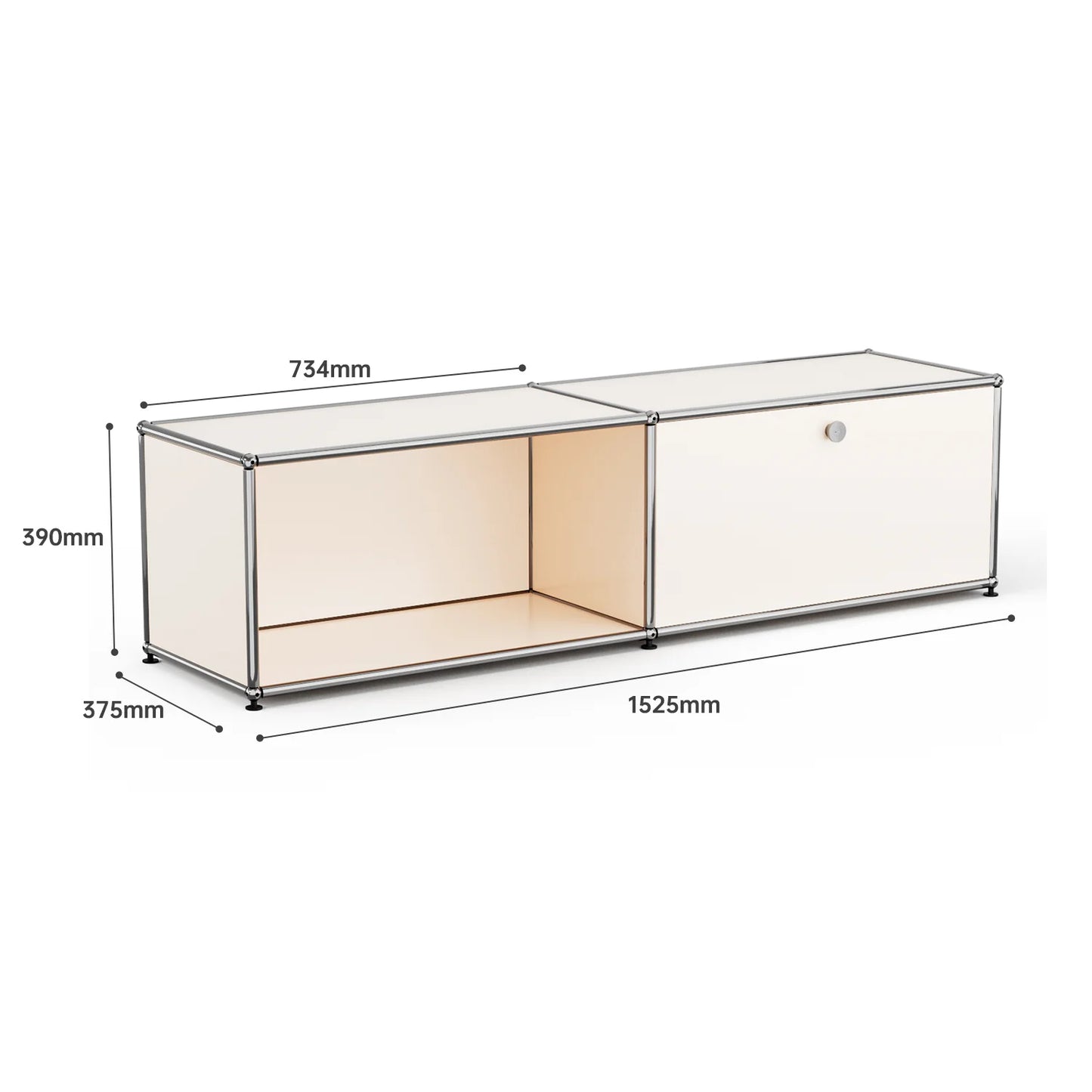 Living room side cabinet, stainless steel metal panel