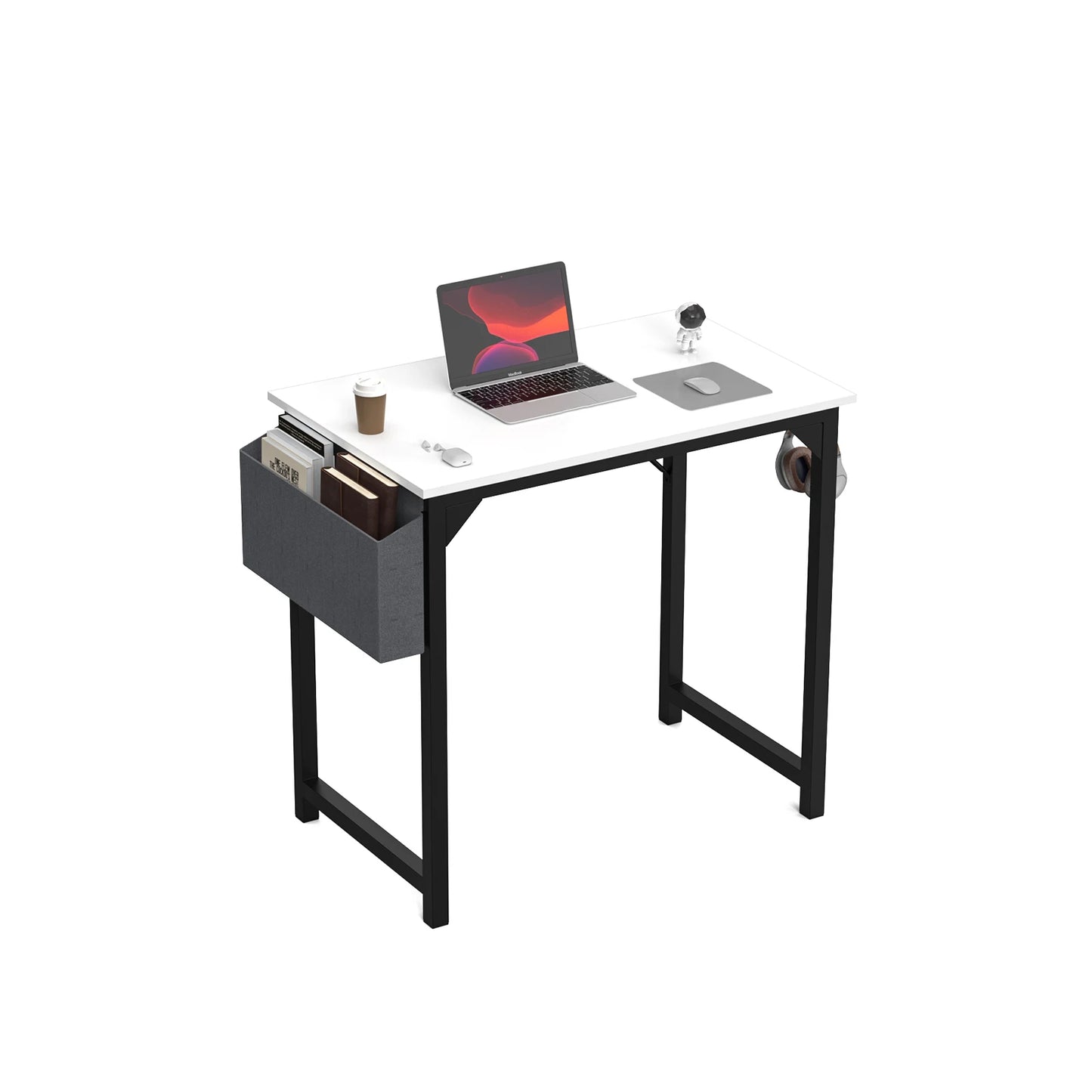 Simple computer desk and study desk, side bag available