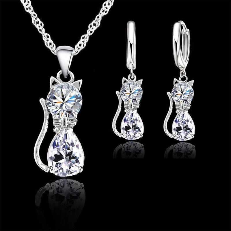 Real 925 Sterling Silver Jewelry Set for Women and Girls