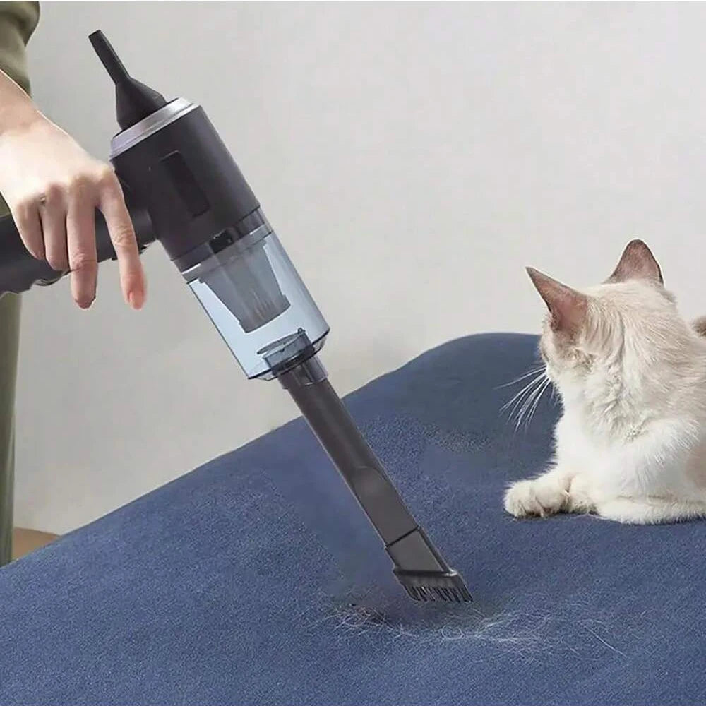 Compact vacuum cleaner with suction and blowing