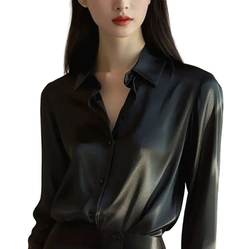 Elegant Autumn Women's Blouse with Soft Texture
