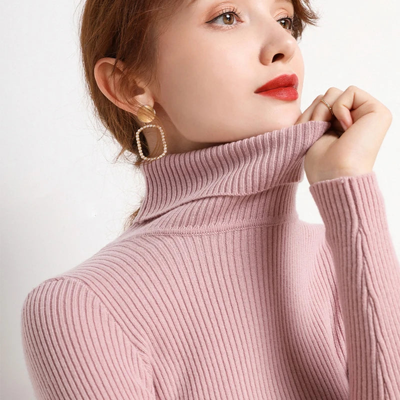 Autumn Women's Turtleneck Cashmere Sweater
