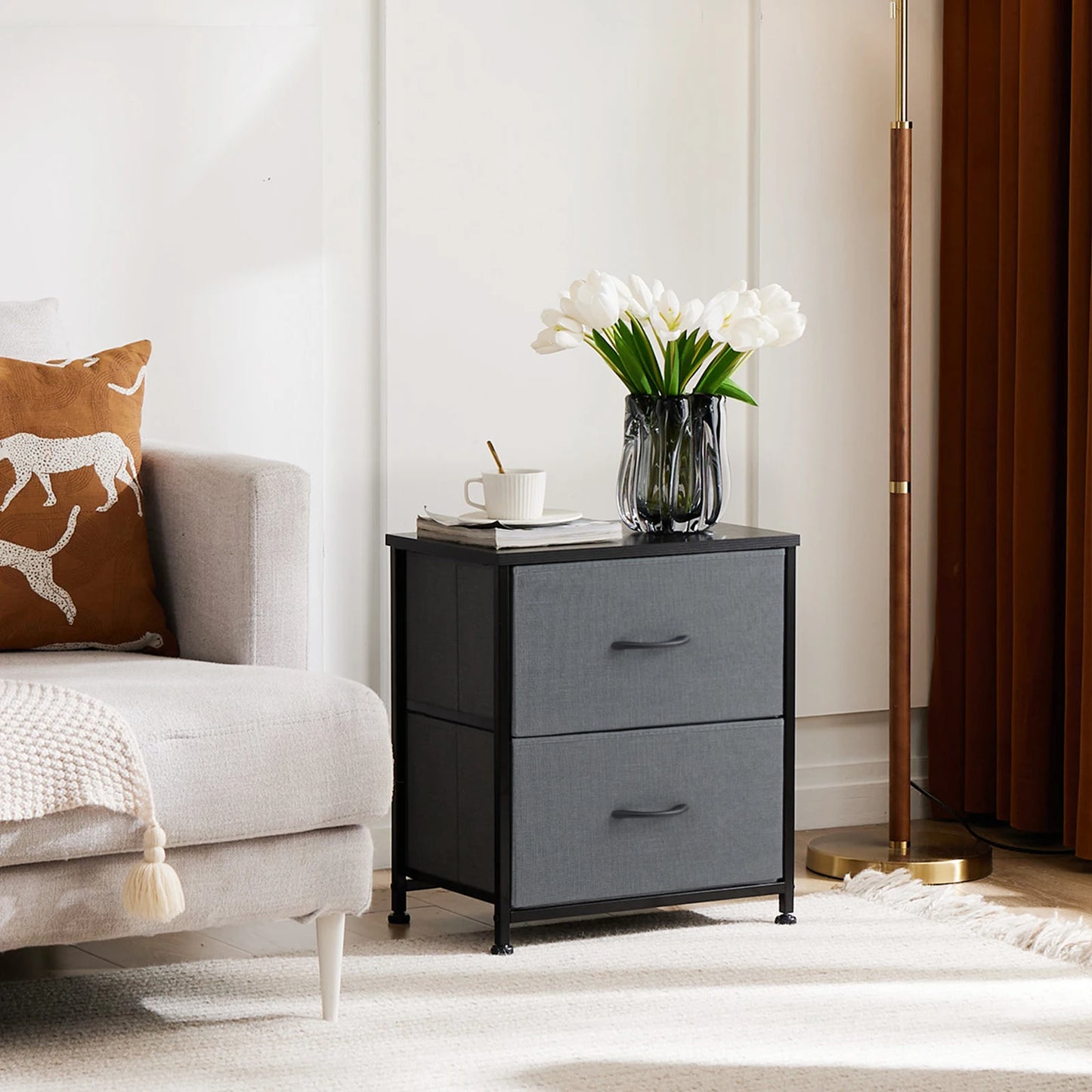 Layered living room chest of drawers set of 2 drawers