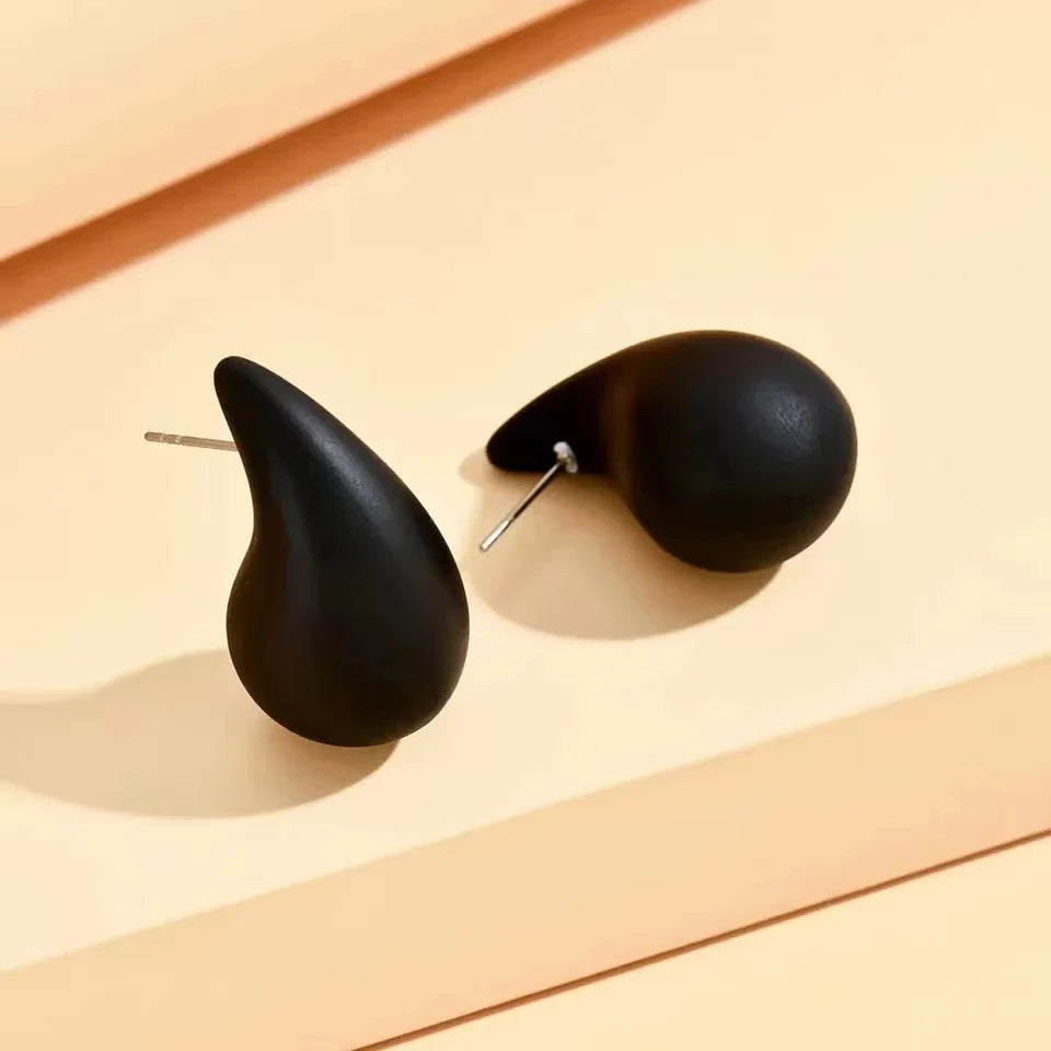 3 Pairs/Set Gold Plated Water Drop Hoop Earrings for Women