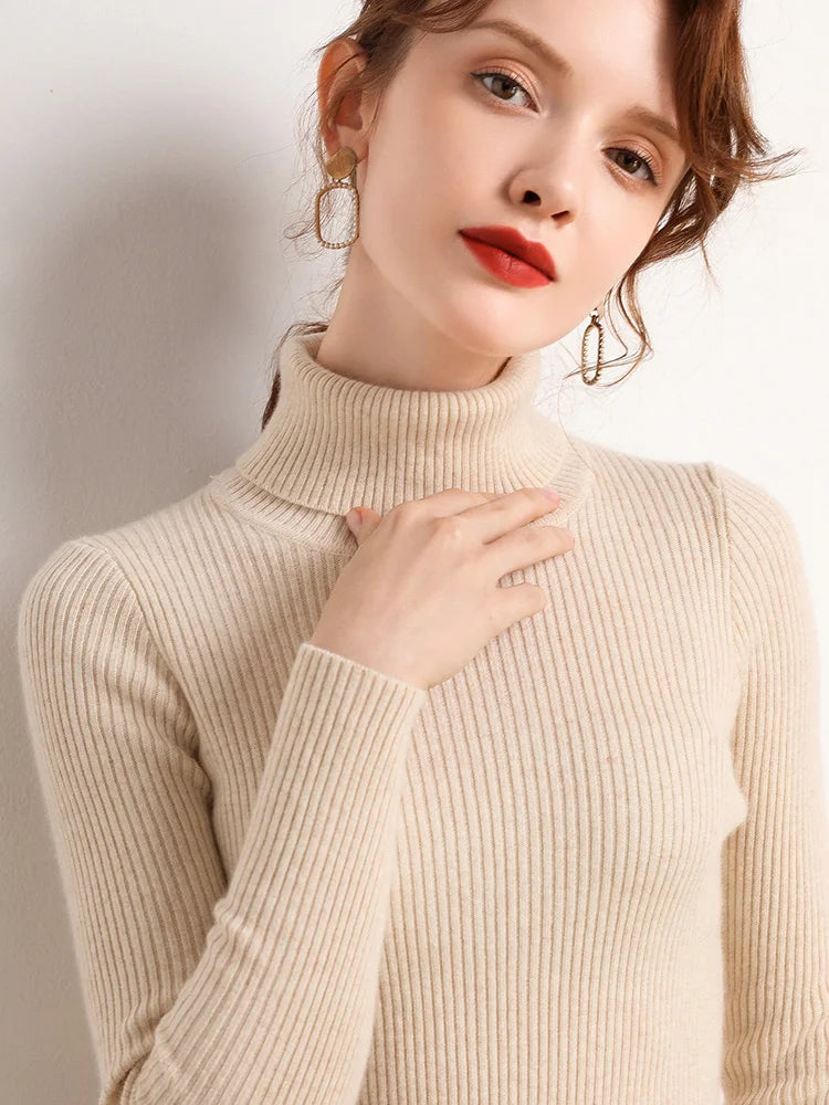 Autumn Women's Turtleneck Cashmere Sweater
