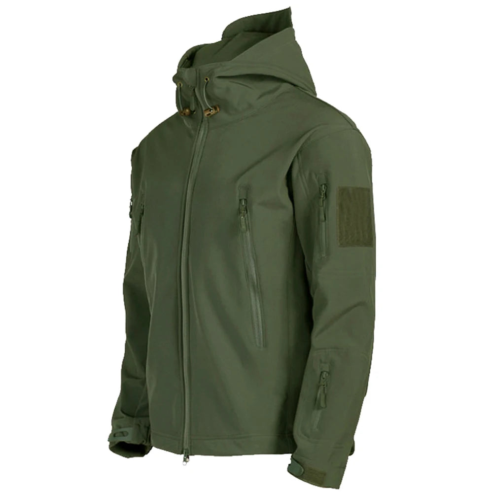 Men's Soft Shark Skin Military Jackets, Windproof and Water Resistant Tactical Jackets