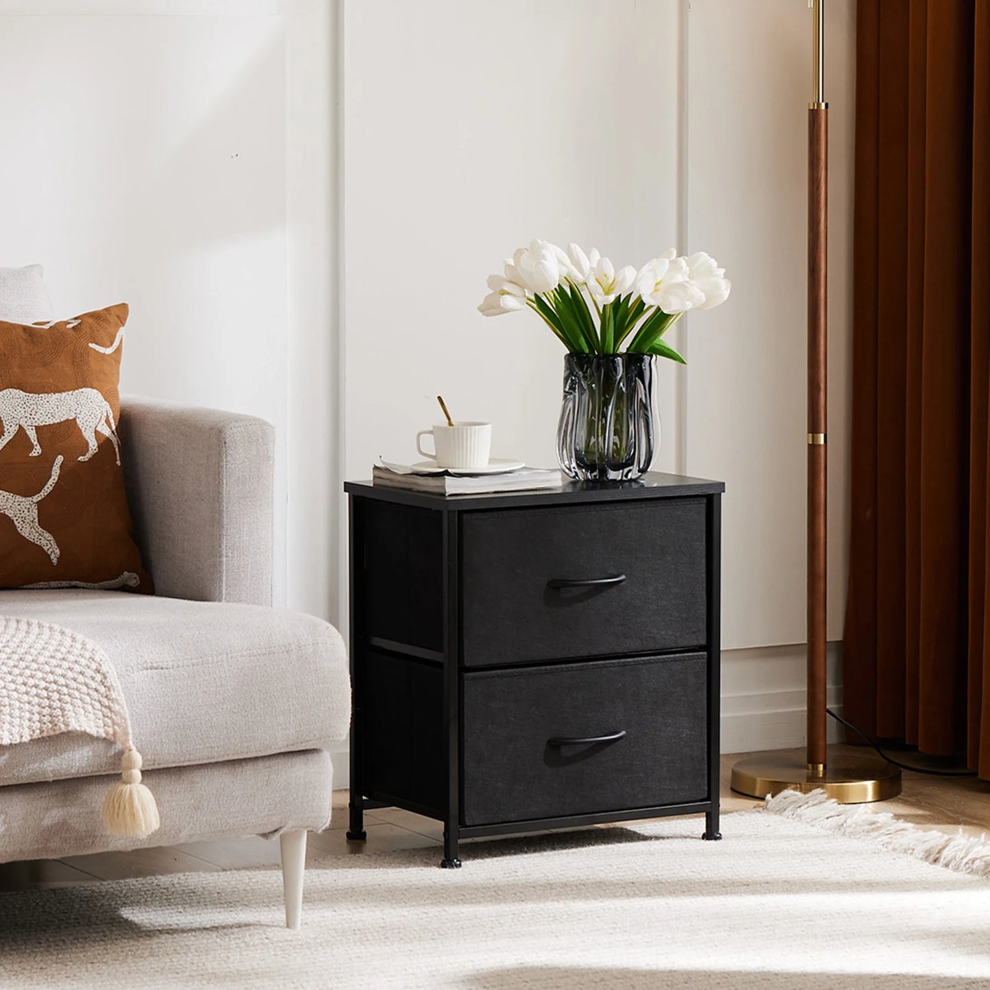 Layered living room chest of drawers set of 2 drawers