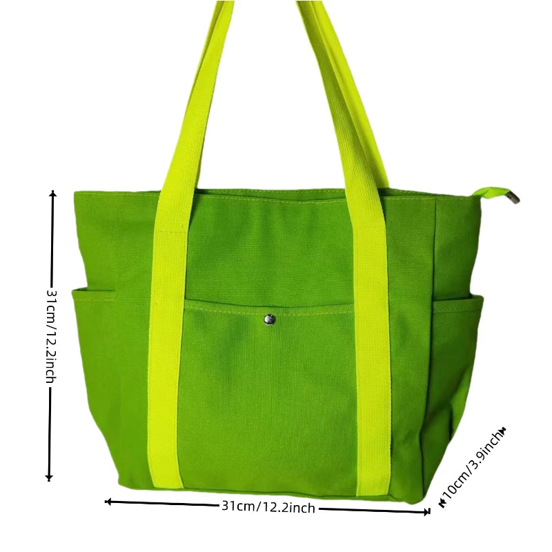 One shoulder canvas handbag