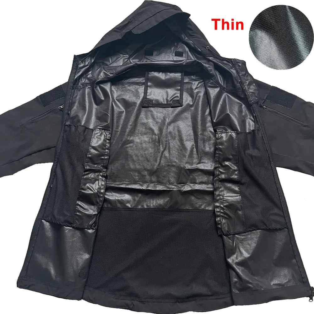 Men's Soft Shark Skin Military Jackets, Windproof and Water Resistant Tactical Jackets