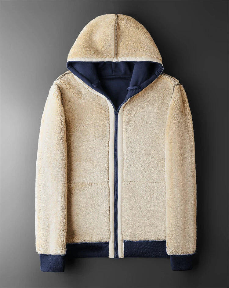 Thick Warm Winter Wool Coats with Long Sleeves, Zipper and Hood