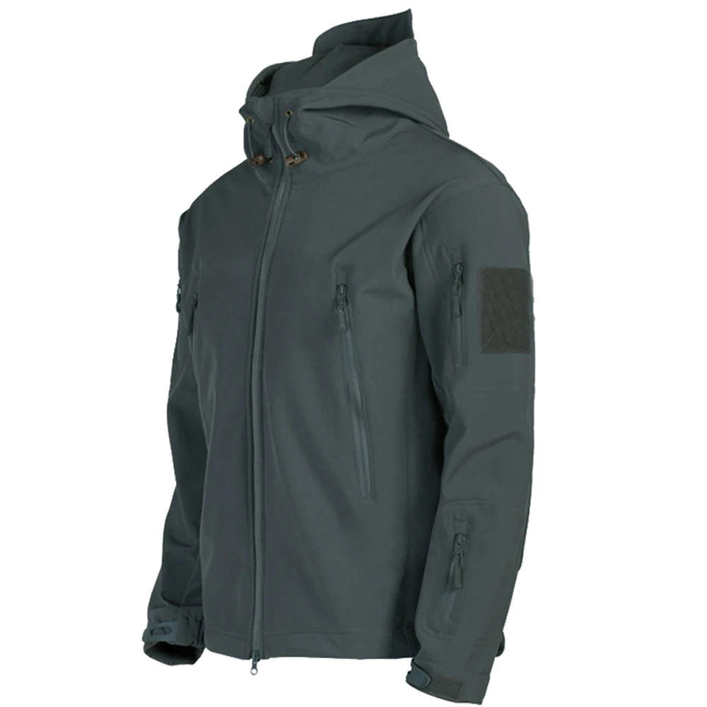 Men's Soft Shark Skin Military Jackets, Windproof and Water Resistant Tactical Jackets