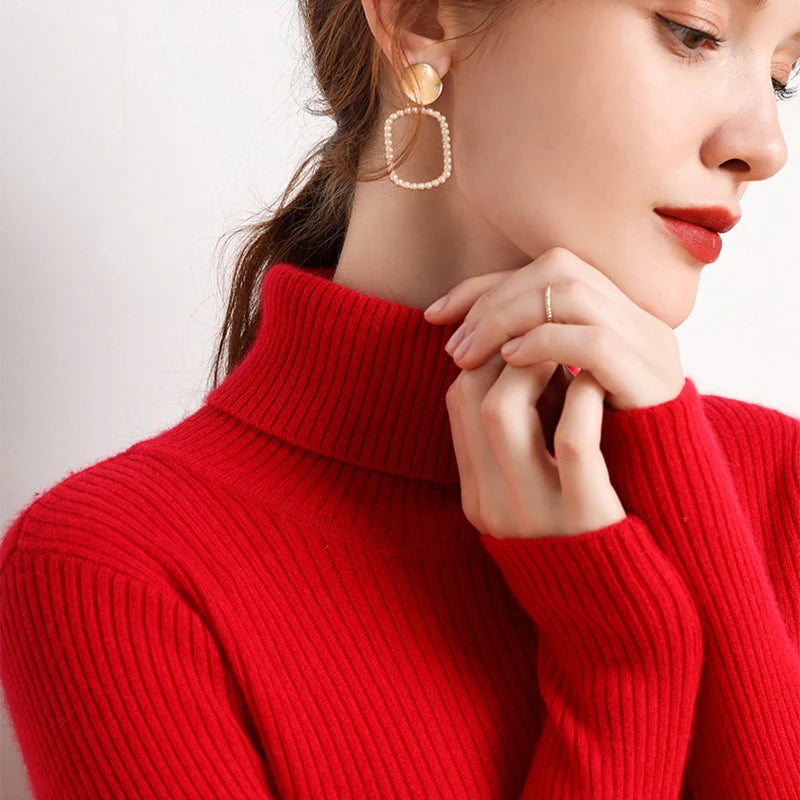 Autumn Women's Turtleneck Cashmere Sweater