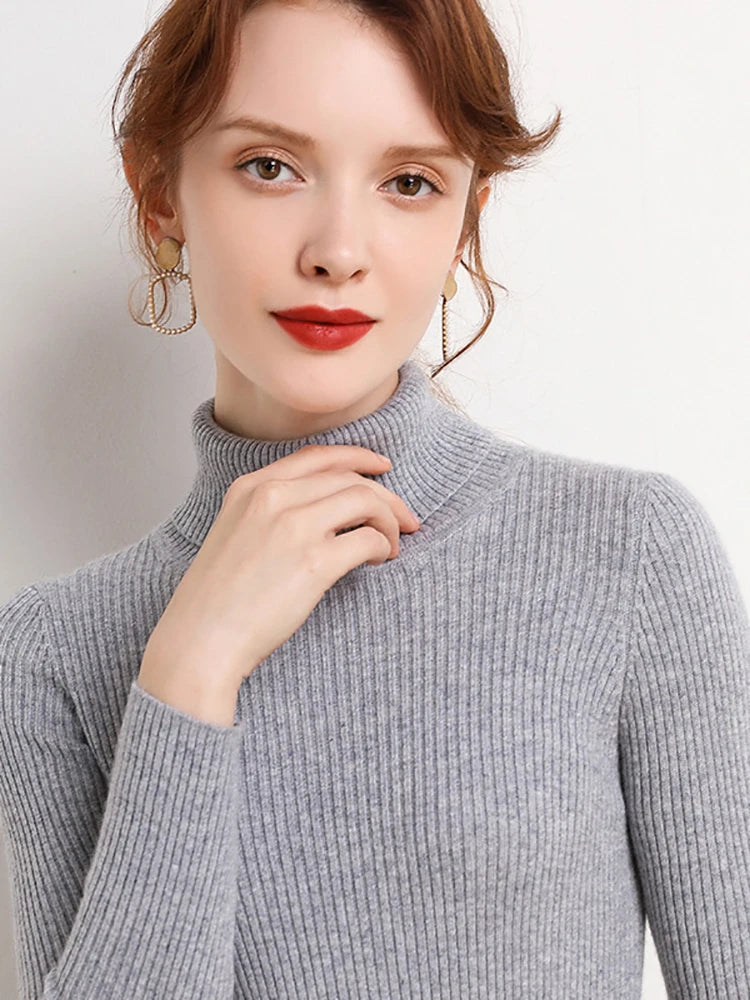 Autumn Women's Turtleneck Cashmere Sweater