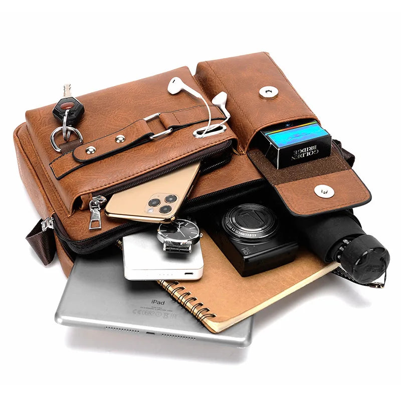 Men's leather handbag, business bag