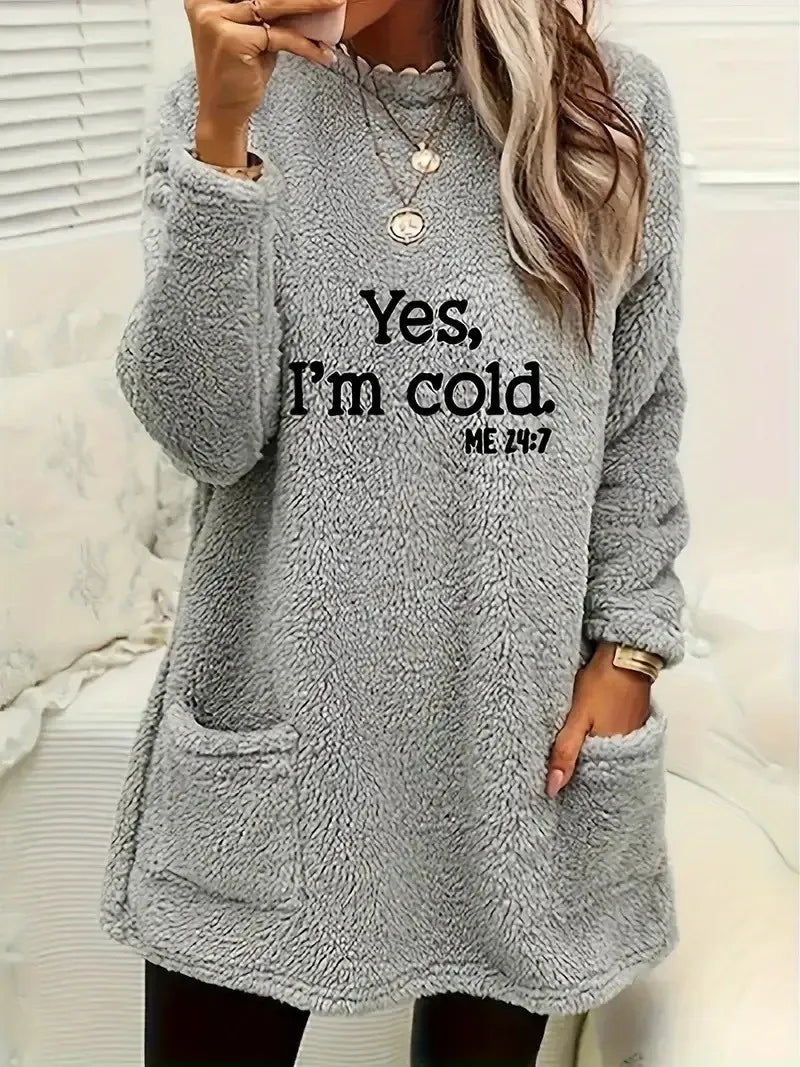 Long winter blouse, with beautiful and elegant print