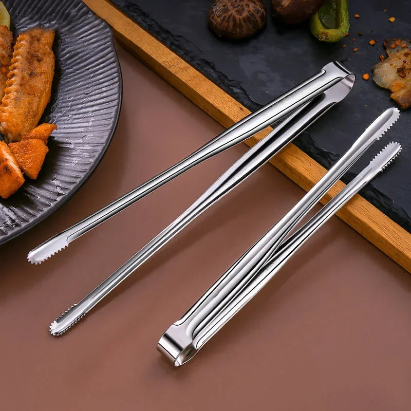 Stainless steel grill tongs