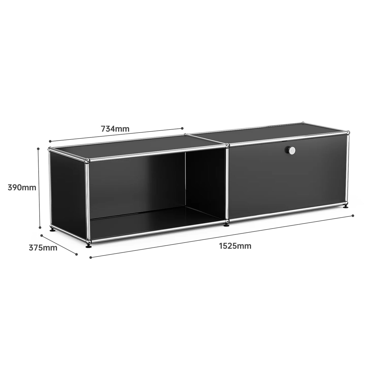 Living room side cabinet, stainless steel metal panel