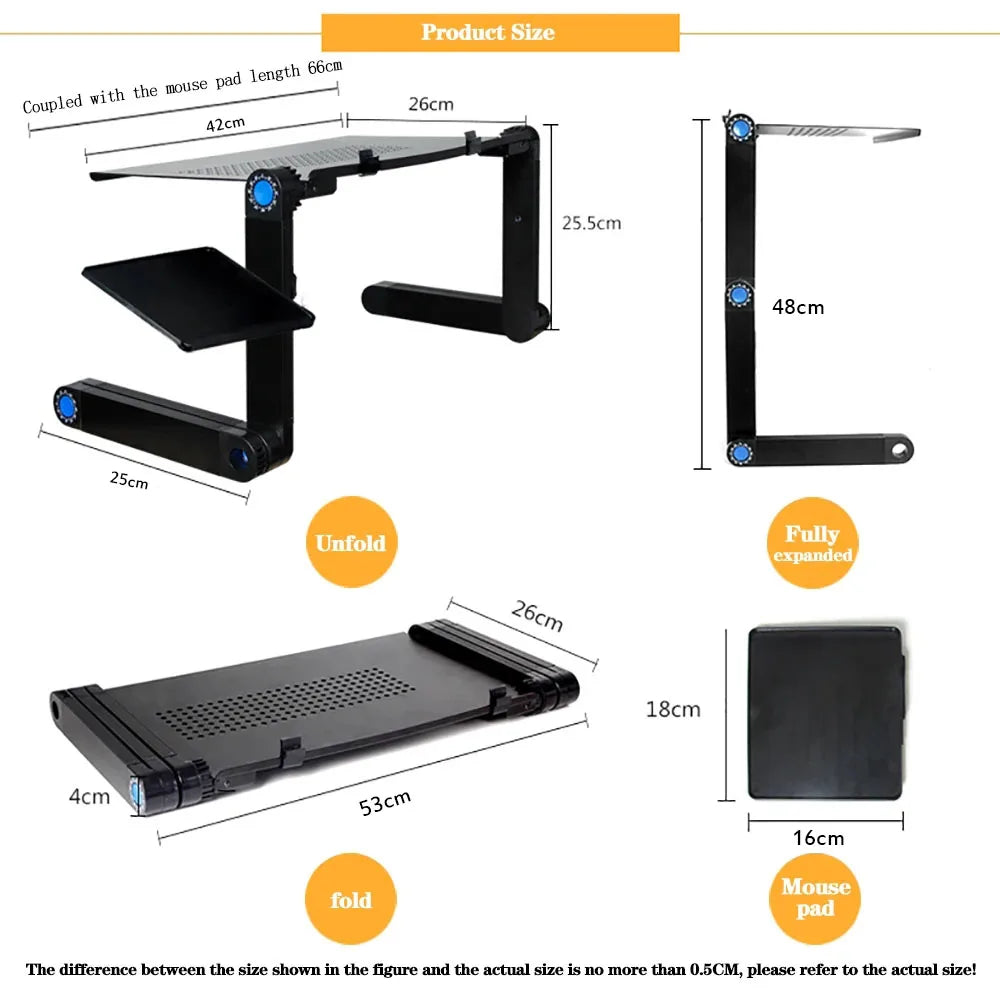 Computer stand, foldable and portable