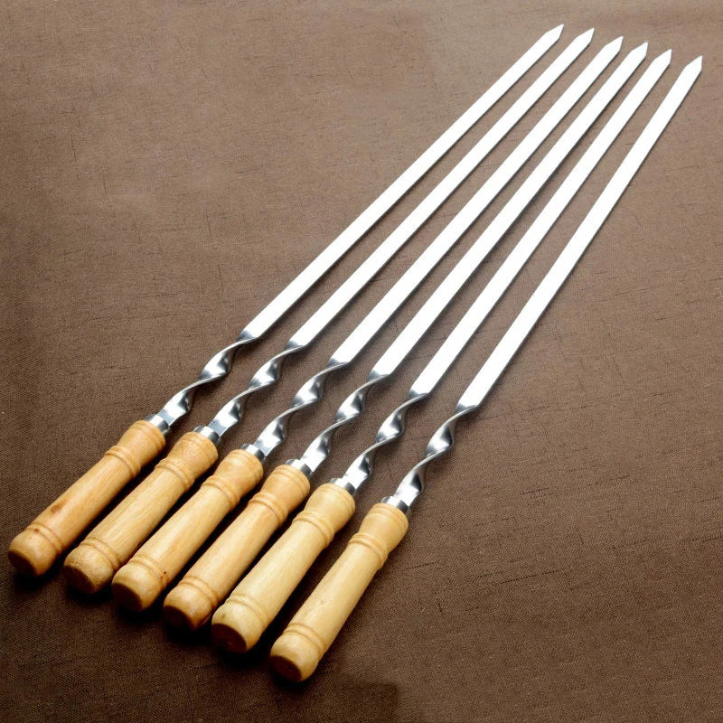 55cm large reusable stainless steel barbecue skewer